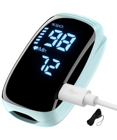 Fingertip Pulse Oximeter - Rechargeable Blood Oxygen Monitor with Lanyard | Accurate SpO2 & Heart Rate Tracking for Home & Sports - TY05 Blue - Buy Online on GoSupps.com