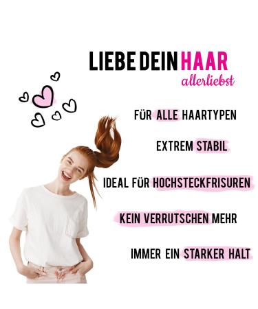 HAARallerliebst Ultra Hold Hair Clips - 24 Brown Twisted Clips (5 cm) with Pink Storage Box | International Shipping - Buy Online on GoSupps.com