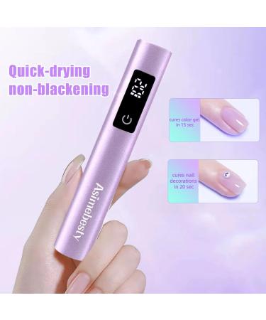 Asimebesty UV Lamps for Gel Nails Mini Handheld UV LED Nail Lamp with Stand Portable Rechargeable Nail Dryer with LED Screen 20/60/90S Timer Flash Cure UV Nail Lamp for Fast Drying Violet - Buy Online on GoSupps.com