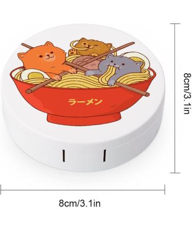 Kawaii Cat Japanese Ramen Noodles Contact Lens Case with Mirror - Stylish Storage Box | Nudquio - Buy Online on GoSupps.com
