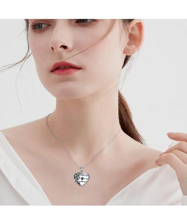Feijiesi Sterling Silver Paw Print Heart Locket Pet Necklace - Photo Pendant Jewelry for Women and Girls - Buy Online on GoSupps.com