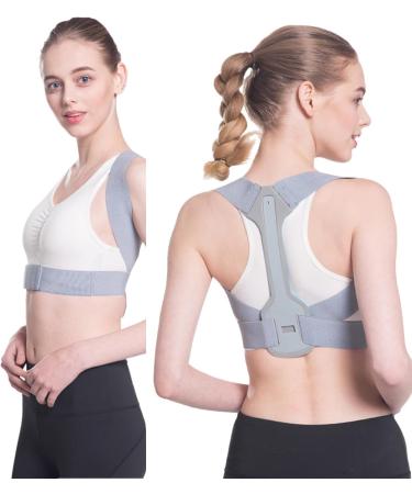 BLACKNANA Back Support Corrector Clavicles Spine Shoulder Support Belt Back Anti-Humpback Corrector for Women Men Gray Blue - Buy Online on GoSupps.com
