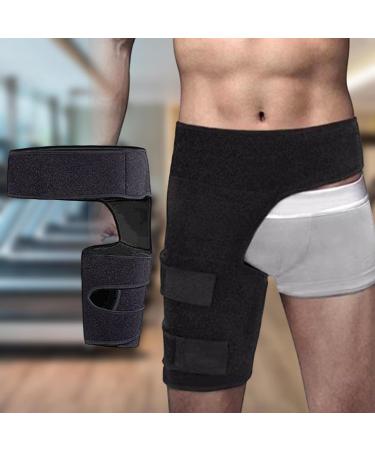 Harayaa Hip Puddle Compression Bandage & Knee Tendon Support Cuff - Thigh Compression for Injury Relief | PU Black - Buy Online on GoSupps.com