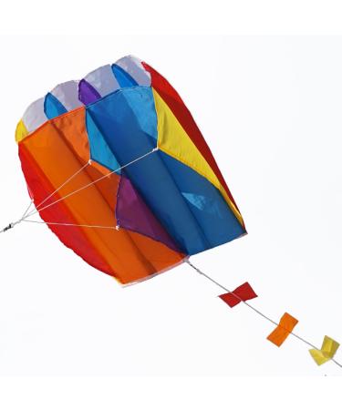 Besra Colorful Parafoil Kite with Long Tail Easy to Fly Outdoor Fun Sports for Kids & Adults 20inch