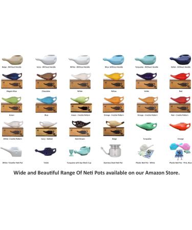 HealthGoodsIn Premium Ceramic Neti Pot with Salt - 225 Ml Freckle Pattern (Orange) | Sinus Relief Tool - Dishwasher Safe - Buy Online on GoSupps.com