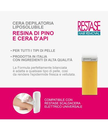  RESTASE RESTASE | Liposoluble Roll-On Hair Removal Wax Pine Resin and Beeswax for all skin types 12 x 100 ml fa - Buy Online on GoSupps.com