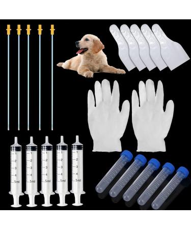 Luxianys 5 set dog breeding kit artificial insemination dog breeding kit dogs insemination breeder kit artificial insemination dog breeding set for small and medium-sized pets 10ml+g