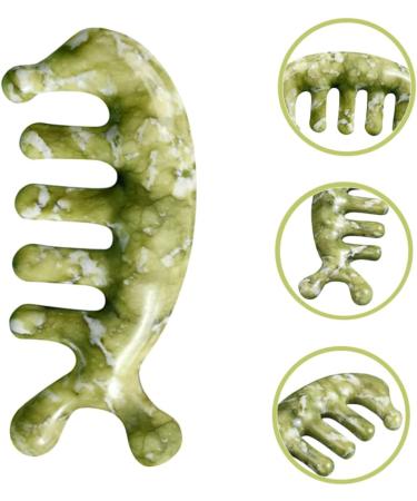 SESESFOUFU Jade Massage Tool - Relaxation & Acupuncture Device for Body & Scalp - 11.50x1.50cm Green - Buy Online on GoSupps.com