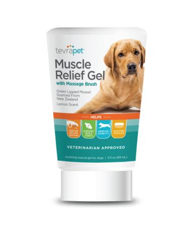 TevraPet Muscle Rub Ointment for Dogs | Fast Pain Relief | Soothing Topical Anti-Inflammatory | 3 fl oz | Lemon Scent