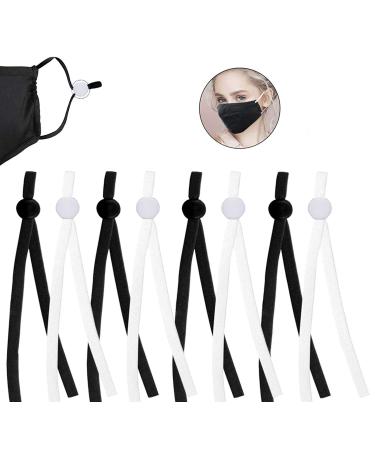 110PCS Elastic Bands with Adjustable Buckle, Elastic for Masks, 1/4 inch Elastic for Sewing, High Stretch Elastic String Bands, Thread Rope for DIY Mask Lanyard, Clothes Garment Sewing Making Supplies