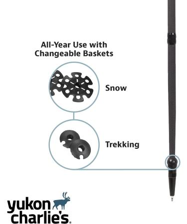 Yukon Charlie's Carbon Lite Flip Out Trekking Poles with Fast Lock Adjustment System - Includes Trekking and Snow Baskets - Buy Online on GoSupps.com