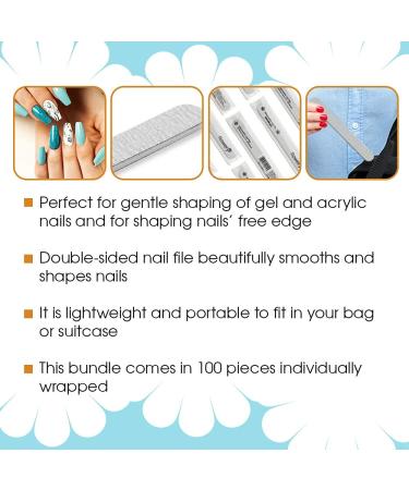 Flowery Disposable Nail File Cushion Core 100/180 Grit Silver - Pack of 100 - Buy Online on GoSupps.com