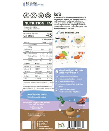 Organic Chia Seed Powder - 8 oz. Bag | Non-GMO, Vegan, Gluten-Free | Perfect for Smoothies, Baked Goods, and More - Buy Online on GoSupps.com