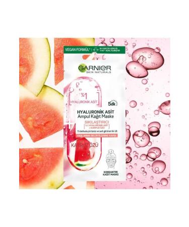 Garnier Hyaluronic Acid & Watermelon Firming Ampoule Sheet Mask 15g Hydrate & Smooth Skin | International Shipping - Buy Online on GoSupps.com