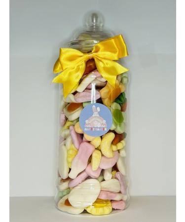 Happy Easter Bunny Filled Pink Pick N Mix Gummy Sweet Jar Gift Present 970ml