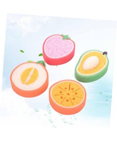 FRCOLOR 4pcs Bath Sponge Set - Body Shower Scrubbing Accessories | Loofah & Bath Scrubber - Perfect for Bathroom Decor - Orange - Buy Online on GoSupps.com