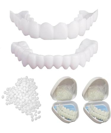 Buy Flipped Warm Snap-On Dentures | 2 Pairs Fake Teeth & Veneers for Men & Women - Temporary Clip-In Smile Solution - Buy Online on GoSupps.com