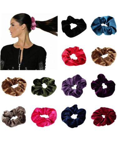 JUSTFOX XXL Velour Velvet Hair Tie Ponytail Holder - Green Scrunchie for All Hair Types - International Shipping Available - Buy Online on GoSupps.com