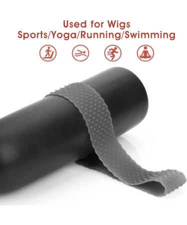 Sibba 2Pcs Transparent Silicone Wig Grip Strong Hold Wig Band Non Slip Wig Grip Headband For Women Keep Wig In Place Hairband Wig Gripper Caps (Black) - Buy Online on GoSupps.com