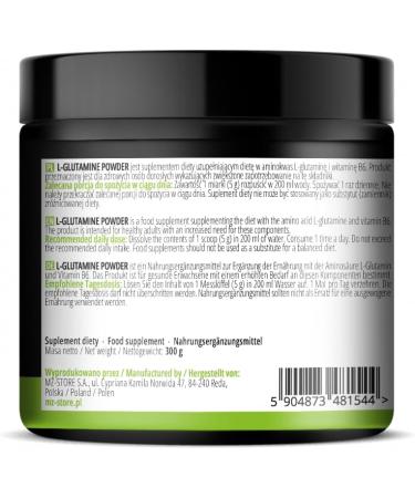  MZ Meet the zone L-Glutamine Powder 300g - L-glutamine 4950 mg per serving - 50 servings - supports intestinal and muscle health - pa - Buy Online on GoSupps.com