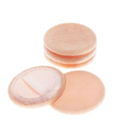 5x Powder Puff  Applicator Cotton Round Makeup Powder Sponge  Air Cushion Puff with Ribbon  Face Powder Puffs for Loose and Foundation 3.15 inch (Orange)