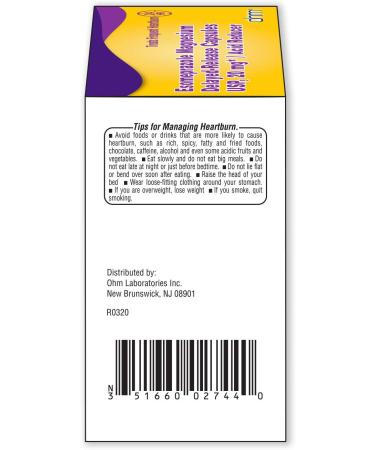 OHM Esomeprazole Magnesium USP 20mg - 42 Delayed Release Capsules for Frequent Heartburn - Buy Online on GoSupps.com