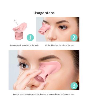 Buy Silicone Eye Flushing Cup - Soft Eye Washer for Gentle Cleaning | Ideal for Men & Women | Pink Eye Rinse with Scale - Buy Online on GoSupps.com