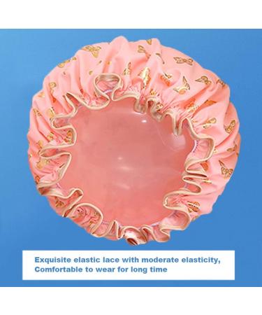 Elastic Band Waterproof Shower Cap for Girls and Women - Butterfly Design | Keeps Hair Dry, Covers Ears, Oil-Proof | Ideal for Bath and Kitchen Use - Buy Online on GoSupps.com