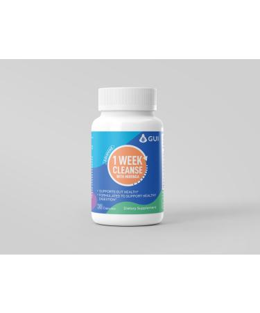 GUI Advanced 1 Week Cleanse with Moringa | Advanced Gut & Colon Support | with Moringa Oleifera Leaf Senna Leaf Cascara Sagrada & Psyllum Husk for Digestive Health & Bloating Relief | 30 Capsules