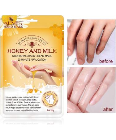 Hand Moisturizing Mask Honey and Milk Moisturizing Gloves Nourishing Soften Hand Care for Dry Crack Hands Mask Hydrating Exfoliating Nourish Skin for Women & Men (3 Pairs) - Buy Online on GoSupps.com