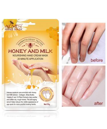 Honey and Milk Hand Moisturizing Mask (5 Pack) - Natural Therapy Gloves for Dry, Aging, and Cracked Hands - Repair Rough Skin - Men and Women - Buy Online on GoSupps.com