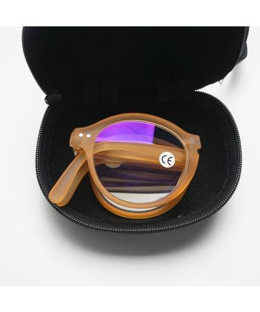 Koosufa Foldable Anti Blue Light Round Reading Glasses for Men & Women - Lightweight Feather Hinges - Buy Online on GoSupps.com