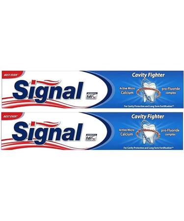 2 Box Signal Anti Caries Toothpaste Cavity Fighter Best Ever Active Micro Calcium Pro Fluoride Complex for Cavity Protection & Long Term Fortification (4.23 oz 120 ml Each One)
