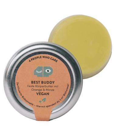 4 people who care 4peoplewhocare Solid Body Butter - Best Buddy Basic Shea & Cocoa Butter Natural Cosmetics Natural Cocoa Butter Fragrance (30g)