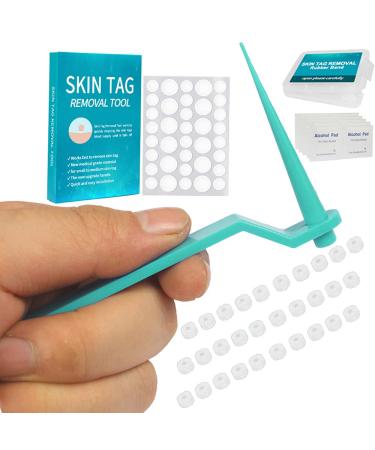 77PCS Skin Tag Remover for 2-5mm Skin Tag, Skin Tag Remover Patches, Face Care Mole Wart Tool, Green Skin Tag Removal Kit, Easy to Use