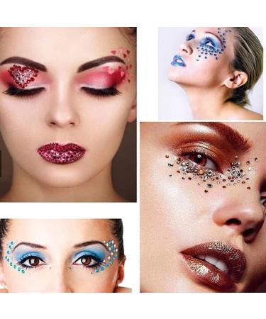 12 Sheets Self-Adhesive Rhinestone Stickers for Nail, Eye, Face & Body Makeup - Festival DIY Craft Jewels Decor - Buy Online on GoSupps.com