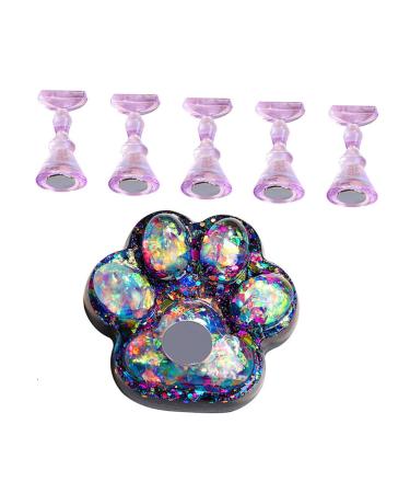 FRCOLOR 1 Set Nail Practice Holder Nail Art Diy Tool Practice Nail Tip Holder Nail Tip Holder Crystal Nail Art Display Stand False Nail Tips Display Polish Head Cosmetic Crystal Glue 4.8x4.5cm fluorescent blue