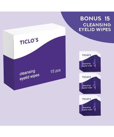 Ticlo's Moist Heat Therapy Compress Dry Eye Mask - Weighted Steam Mask for Blepharitis, Stye, MGD - Includes 15 Eyelid Scrub Wipes - Buy Online on GoSupps.com