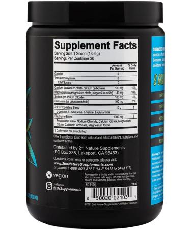 Buy 2nd Nature BCAA Honeydew - 30 Servings 9g Amino Acids for Muscle Growth & Recovery - Sugar-Free Electrolyte Support - International Shipping Available - Buy Online on GoSupps.com