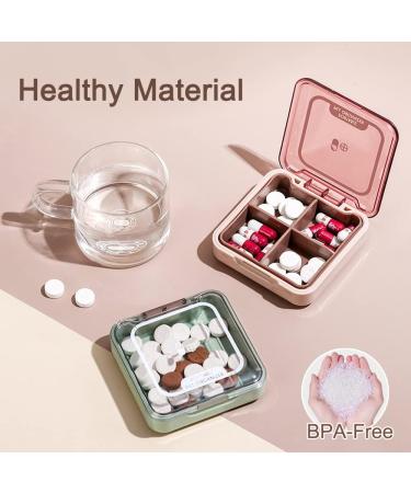 Small Pill Box BPA Free Pill Case with 4 Large Compartmensts to Hold Vitamins Moistureproof Portable Pill Box Organiser for Travel (Deep Red) - Buy Online on GoSupps.com