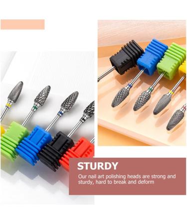 POPETPOP 4pcs Nail Polisher Drill Bits for Metal Nail Grinding Drill Bit Wisking Tool Electric Nail Bits Nail Polish Heads Nail Polishing Head Tools Drill Nail Manicure Tungsten Steel Alloy 7x1.3.cmx4pcs As Shown 2x4pcs - Buy Online on GoSupps.com