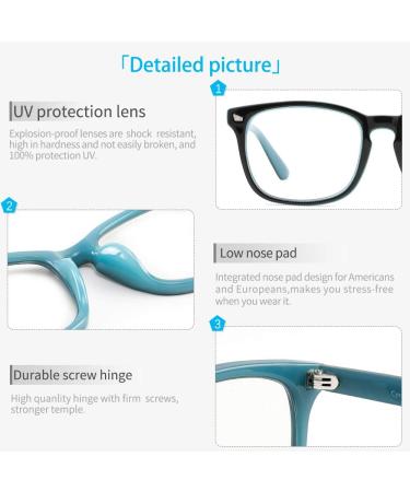 Cyxus Blue Light Filter Glasses - Stylish Anti-Blue Light Eyewear for Screens Black/Blue Design No Prescription Needed - Buy Online on GoSupps.com