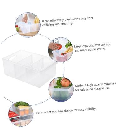 Mikikit Food Containers Food Plastic Kitchen Organizer Case Home Crisper Container Practical Egg Refrigerator Office - Buy Online on GoSupps.com