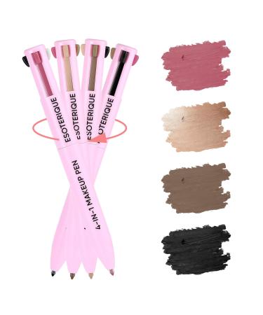 4 in 1 Makeup Pen Eyeliner Lip Liner Brow Pencil and Highlighter in One Pencil Easy-To-Apply and Compact for Travel - Cruelty-Free & Vegan Shade 03 03#