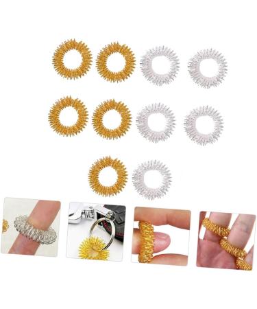 Tovinanna 10-Piece Finger Massage Acupressure Ring Set - Sensory Fingertip Massage Devices for Relaxation & Wellness - Buy Online on GoSupps.com
