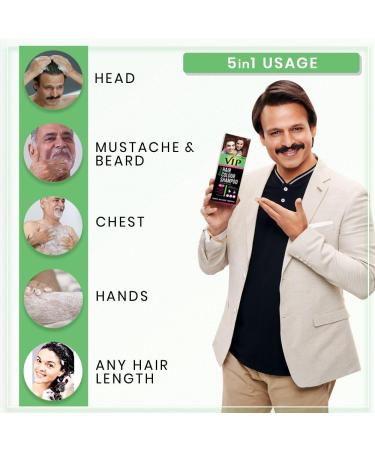 Buy VIP 5 in 1 Hair Colour Shampoo - Brown 180ml | International Shipping | Best Hair Color Shampoo - Buy Online on GoSupps.com