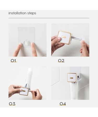 Wall-Mounted Toothpaste Squeezer Hand Cream Cleanser Squeezer Lazy Squeeze Toothpaste Holder Home Bathroom Accessories Wall-Mounted Cream Tube Squeezer White - Buy Online on GoSupps.com