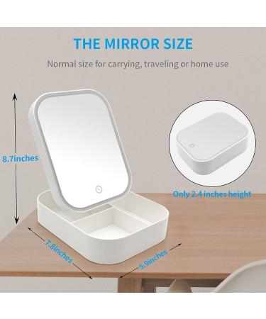BEWEBEME Lighted Makeup Storage with Touch Screen Mirror and Storage Box - Buy Online on GoSupps.com