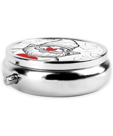 Cute Gnome Mini Round Pill Box | 3 Compartment Portable Organizer for Travel Home & Office - Buy Online on GoSupps.com