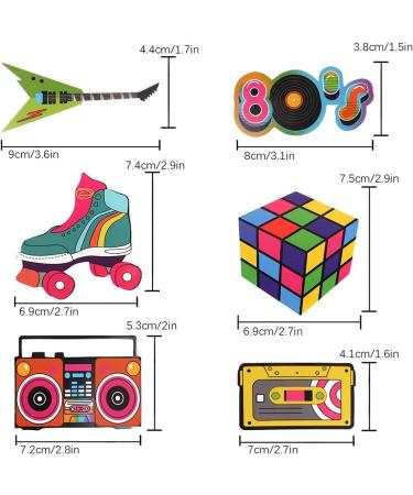 Dusenly 24pcs 80's Cupcake Toppers Retro 1980s Party 80's Decade Throwback Party Cake Toppers Favors Cupcake Picks Decorations - Buy Online on GoSupps.com